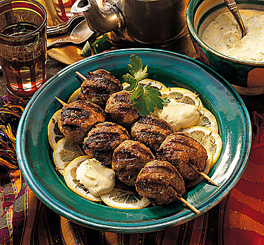 阿拉伯,烤制食品,肉丸,烹饪