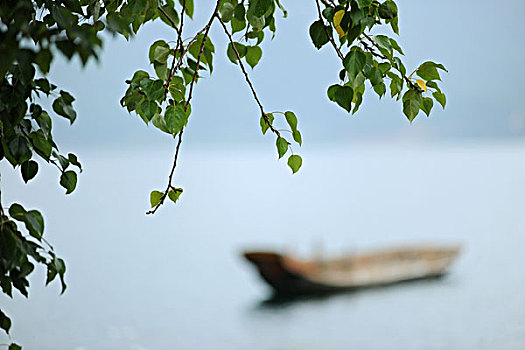 泸沽湖的船