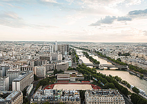 上面,埃菲尔铁塔,巴黎,法国