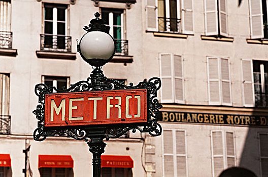 法国,巴黎,路灯,标识,大幅,尺寸