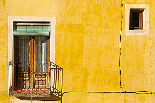 黄色,房子,建筑,大广场,昆卡,西班牙,欧洲