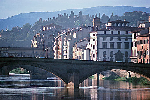 桥,上方,河,阿尔诺河,佛罗伦萨,意大利