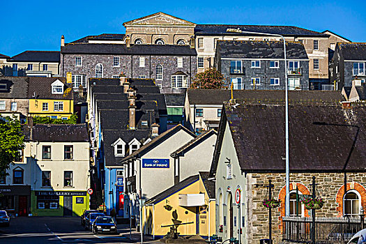 街景,屋顶,房子,金塞尔,科克郡,爱尔兰