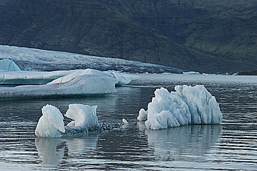 冰山,冰,雕塑,冰河,泻湖,南,冰岛