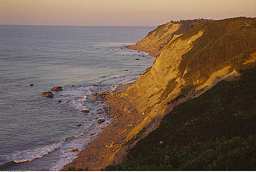 俯视,海岸线,布洛克岛,罗德岛,美国