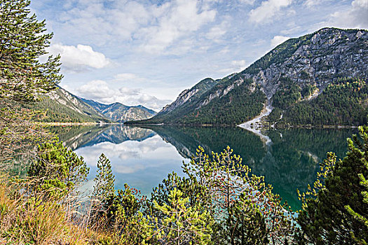 风景,清晰,湖,秋天,奥地利