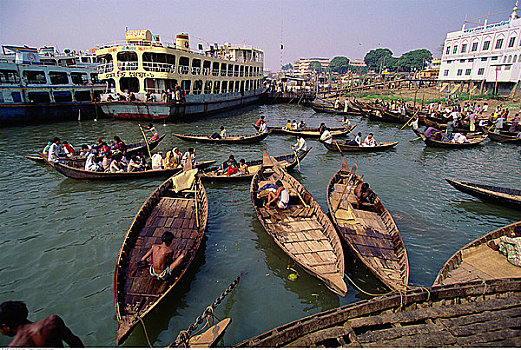 河,出租车,达卡,孟加拉