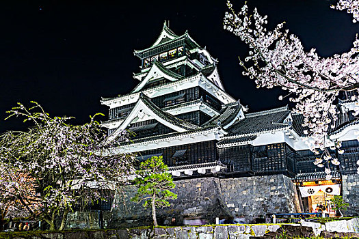熊本,城堡,夜晚