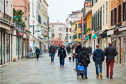 拥挤,旅游,街道,威尼斯