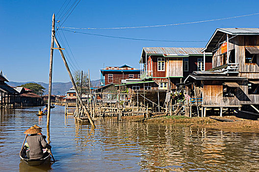 乡村,亚瓦马,茵莱湖,掸邦,缅甸,亚洲