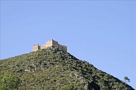 石头,要塞,山,丹尼亚,阿利坎特,白色海岸,西班牙