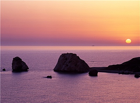 石头,日落,塞浦路斯