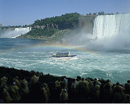 美洲瀑布,游船,尼亚加拉瀑布,安大略省,加拿大