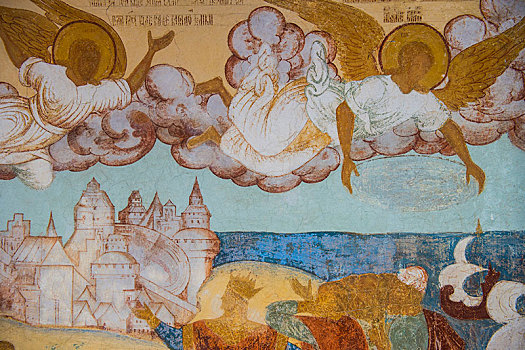 壁画,大教堂,克里姆林宫,罗斯托夫,金环,俄罗斯,欧洲