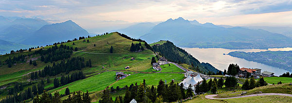 全景,山,看,皮拉图斯,瑞士,欧洲
