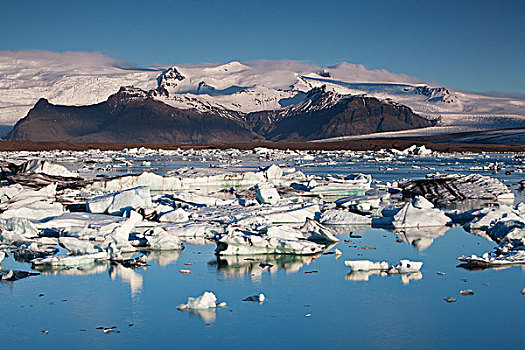 结冰,泻湖,冰河,东方,冰岛,欧洲