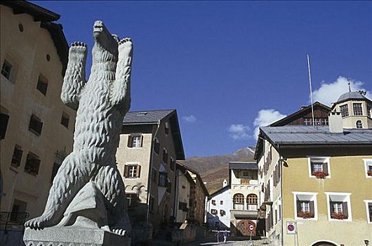 雕塑,乡村,格劳宾登州,瑞士,欧洲