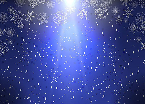 圣诞节,雪花,蓝色背景,背景,矢量,插画