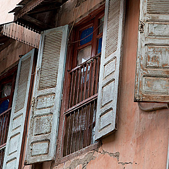 特写,窗,房子,马拉喀什,摩洛哥