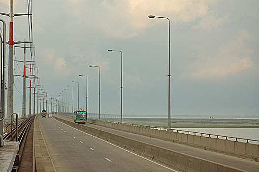 多用途,桥,上方,河,六月,1998年,孟加拉,南亚,世界,策略,东方