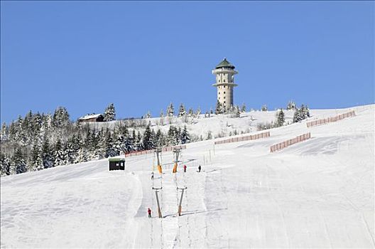 滑雪缆车,滑雪坡,黑森林,巴登符腾堡,德国,欧洲