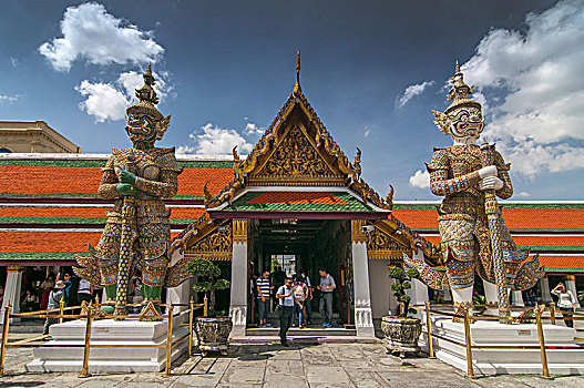 魔鬼,监护人,寺院,大皇宫,曼谷,泰国