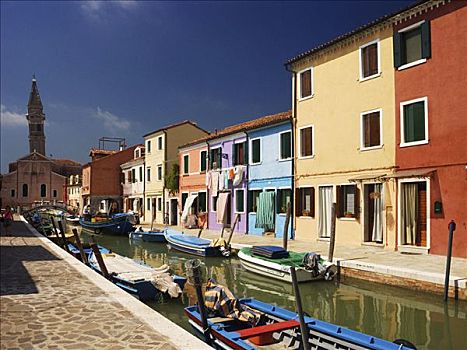 房子,船,威尼斯泻湖,意大利