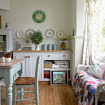 桌子,椅子,拼合,毯子,藤条,沙发,舒适,厨房