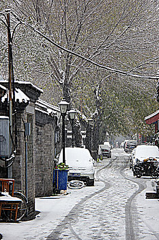 北京胡同雪景