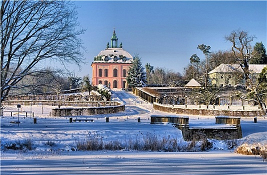 莫里茨堡,冬天,小,城堡
