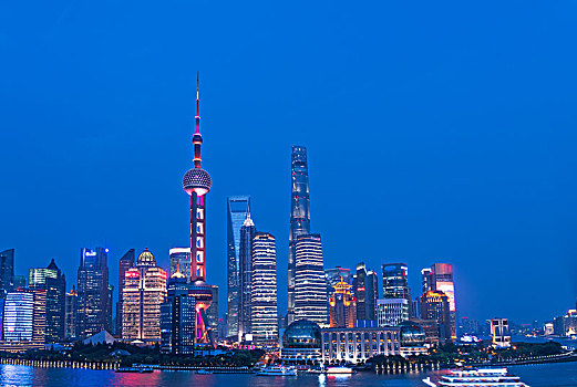 上海陆家嘴夜景,城市背景