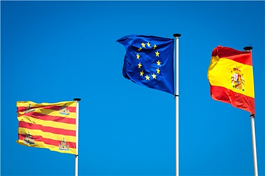 西班牙人,欧洲,旗帜,摆动,风