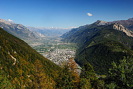 风景,罗纳河谷,瓦莱州,瑞士,欧洲