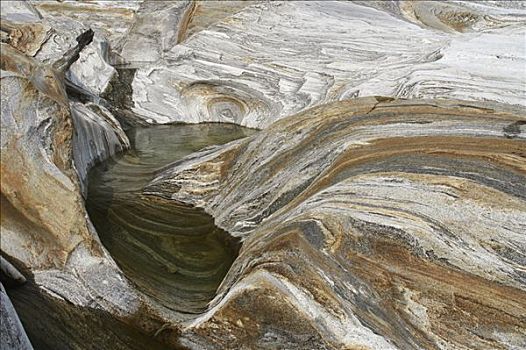 岩石构造,韦尔扎斯卡谷,瑞士,俯视图
