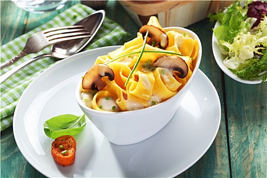 美味,蘑菇,意大利干面条