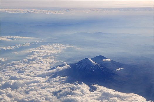 火山,飞机,航拍,墨西哥城