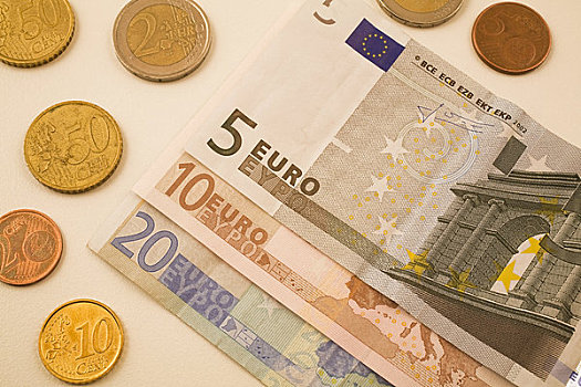 欧元钞票,硬币