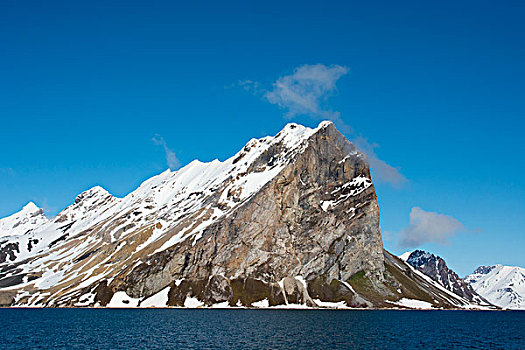 挪威,斯瓦尔巴特群岛,花冈岩,悬崖,围绕