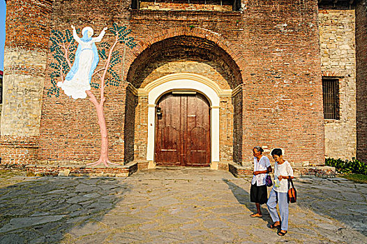 入口,门口,世界遗产,圣马利亚,教堂,北方,吕宋岛,菲律宾