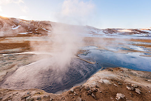 蒸汽,温泉,地热,区域,纳玛斯克德,北方,冰岛,欧洲