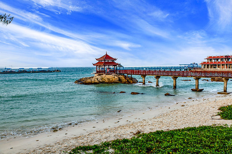 海南省三亚市蜈支洲岛观海长廊风光_高清图片_全景视觉