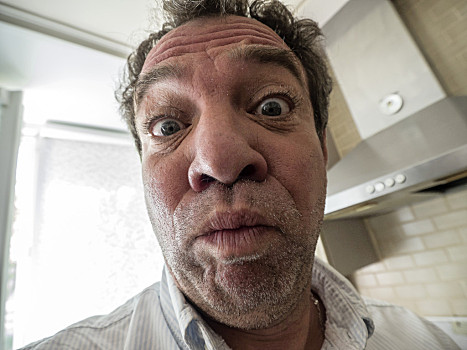 鬼脸,鱼眼镜头,成熟,男人