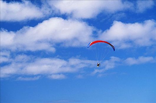 夏威夷,夏威夷大岛,南,滑翔伞,蓝色,阴天