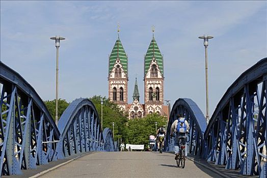 布赖施高,蓝色,桥,背景,巴登符腾堡,德国,欧洲