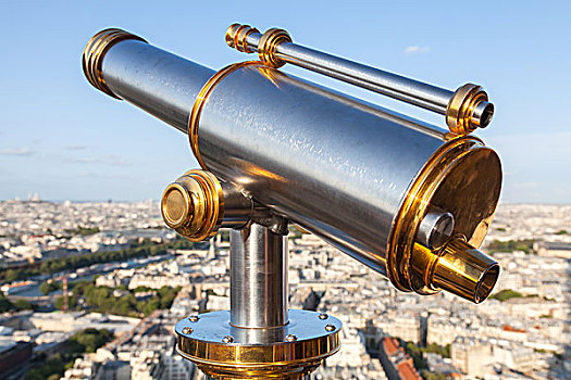 发光,金属,望远镜,栏杆,埃菲尔铁塔,巴黎