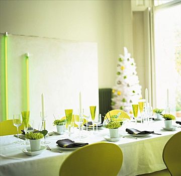 节日餐桌,人造,圣诞树