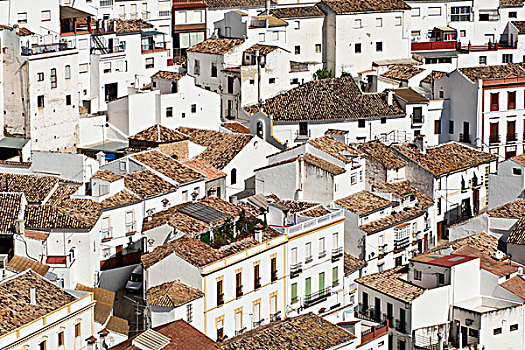 屋顶,塞特尼尔,普韦布洛,白色,乡村,安达卢西亚,西班牙,欧洲
