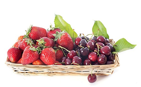 草莓,樱桃,篮子