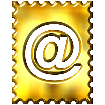 金色,电子邮件,象征