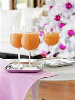 柚子,代基里酒,圣诞树,背景